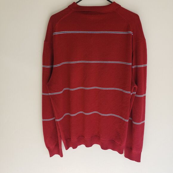 Vintage Mervyn’s Men’s Collection Striped Acrylic Long Sleeve Polo Mens XL 0228 - Picture 7 of 9